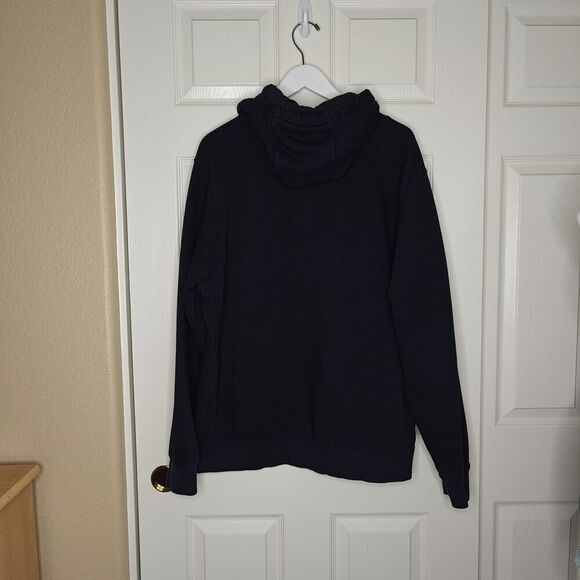 Nike swoosh logo black cotton blend sweatshirt hoodie sz L - Picture 2 of 6